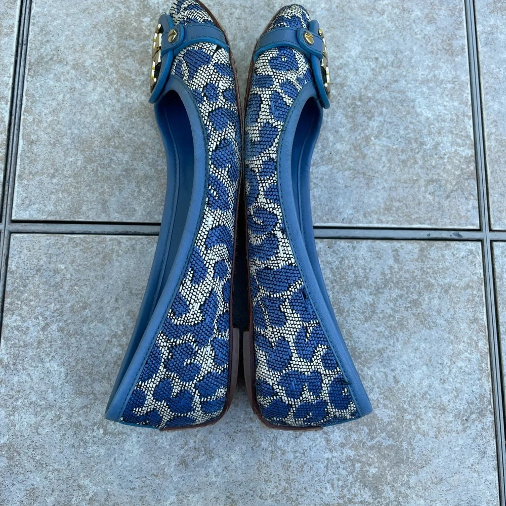 Tory Burch Aden Ballet- Leopard Gold Logo